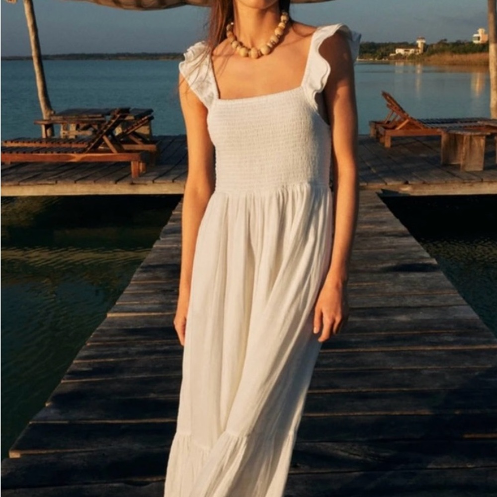 Z Supply white Ruffled Calypso Maxi Sundress